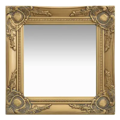 vidaXL Wall Mirror Baroque Style 40x40 cm Gold Hanging Mirror Bathroom Mirror