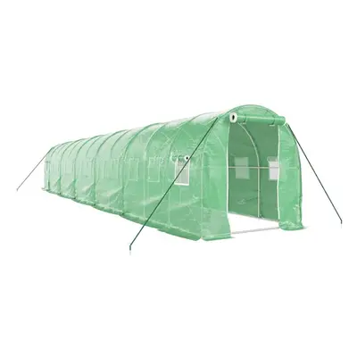 (green, x x m) vidaXL Greenhouse Walk in Greenhouse with Steel Frame Patio Outdoor Grow House