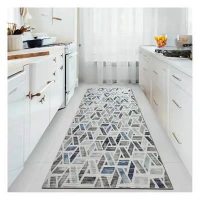 (ZARA, 80cm x cm (2 ft in x ft)- Large Runner Rug) Non Slip Area Rugs Printed Geometric Carpets 