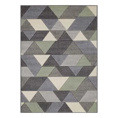 (10. 670V Geometric - Green, x cm) Modern Geometric Floral Abstract Area Rugs Check Multi Colour