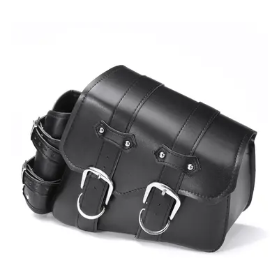 (Right) Left/Right Side Universal Motorcycle Saddlebags PU Leather Waterproof Black