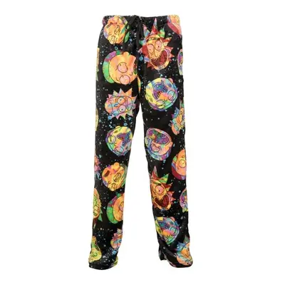 Rick & Morty 865796-xxlarge-4 Rick & Morty Psych Head Plush Sleep Pants, Black - 2XL