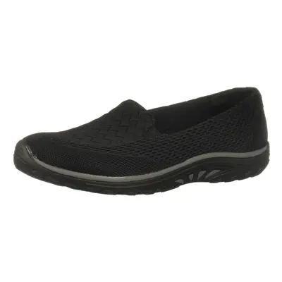 Skechers Women's Reggae Fest Willows Flat Black/Black Mesh M US