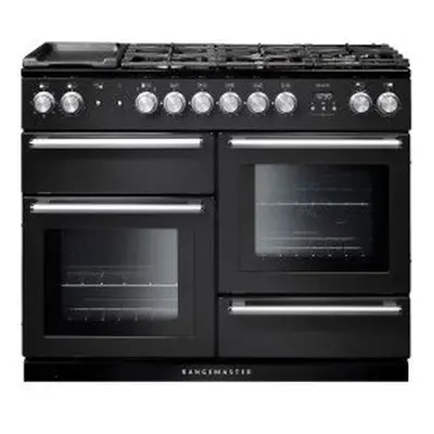 Nexus 110cm Dual Fuel Range Cooker : Charcoal Black And Chrome Trim