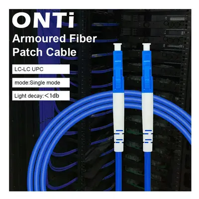 (10m 5pcs) ONTi Fiber Patch Cord LC UPC Industrial grade Single Mode Simplex Armoured 3.0mm FTTH