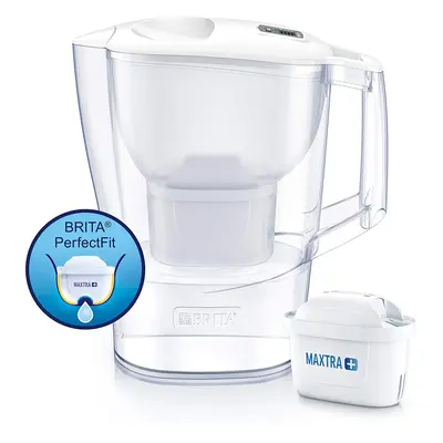 BRITA S0500 Aluna Fridge Water Filter Jug Remove Impuities, White, 2.4