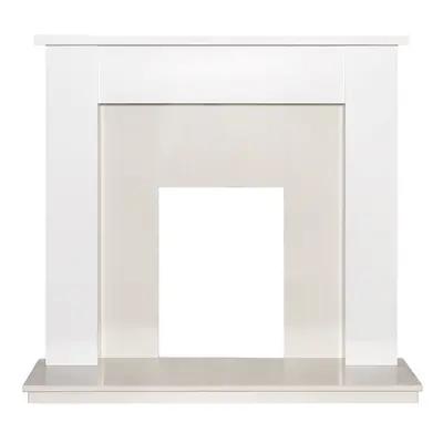 Adam Buxton Fireplace in Pure White & White Marble, Inch