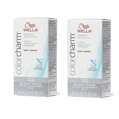 (T10 - pack of 2) Wella Color Charm T10 Pale Blonde Permanent Liquid Hair Toner