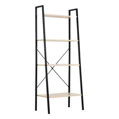 HOMCOM 4-Tier Minimalistic Ladder Shelf Home Display Storage Natural