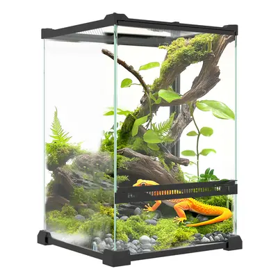 PawHut Glass Reptile Terrarium, 12L Vivarium for Lizards, Frogs, Snakes, Turtles