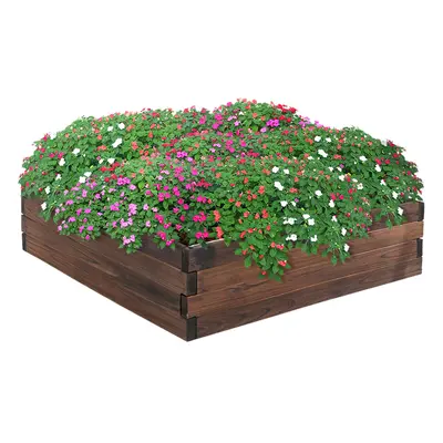 Outsunny Wooden Raised Garden Bed Planter Grow Containers Flower Pot x 80cm