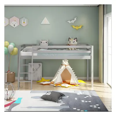 Mid Sleeper kids bed grey 3ft single wooden and mattress wooden childrens bedroom furniture