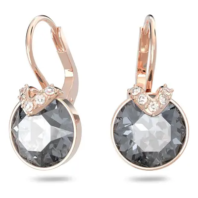 SWAROVSKI Pierced Earrings Gray with V-Shaped Crystal Pav Accent on R