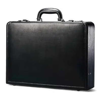 Samsonite Bonded Leather Attache, Black, One Size