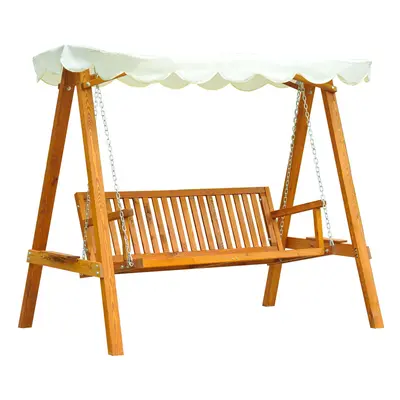 Outsunny Swing Chair Seater Swinging Wooden Hammock Garden Seat Outdoor Canopy