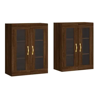 vidaXL Wall Mounted Cabinets Bathroom Cabinet pcs Brown Oak Engineered Wood