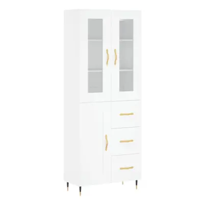 (white, wood door drawers) vidaXL Highboard Sideboard Tall Storage Cabinet Side Cabinet Engineer