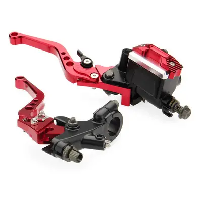 (Red) Pair 7/8 Motorcycle Brake Master Cylinder Clutch Reservoir Levers Universal