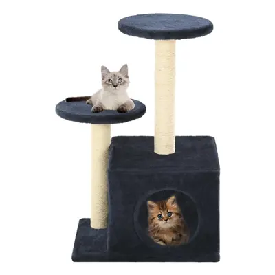 vidaXL Cat Tree with Sisal Scratching Posts 60cm Dark Blue Kitten Playhouse