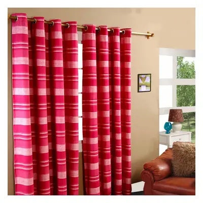 (W 117cm x Drop 228cm, Pink) Cotton Morocco Striped Curtains