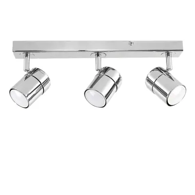 Modern Way Polished Chrome Straight Bar Ceiling Spotlight - with x 5W Cool White GU10 LED Bulbs