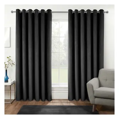 (Grey, x cm (46" x 54")) Thermal 100% Blackout Velvet Curtains