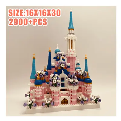 (2900 PCS Pink Castle) New Pieces Of Large Pink Fantasy Princess Castle Church Building