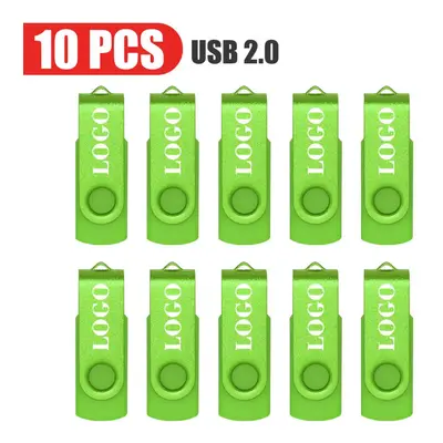 (128GB x10pcs, Green USB 2.0) 10PCS/lot Colour USB 2.0 USB Flash Drive 8GB 16GB 32GB 64GB USB St