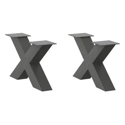 (anthracite, x (30-31) cm (80 mm)/ pcs) vidaXL Dining Table Legs X-Shaped Desk Legs Kitchen Meta