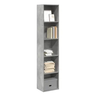 vidaXL Bookcase Storage Rack Cabinet Bookshelf Concrete Grey Engineered Wood