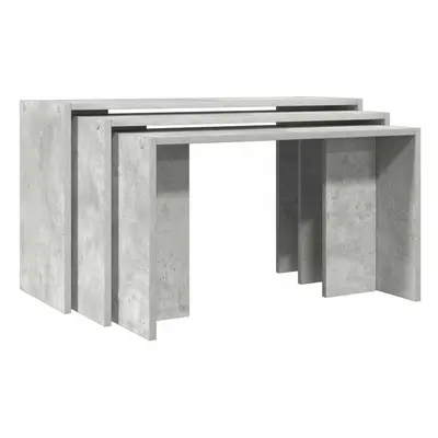 (concrete grey) vidaXL Nesting Tables Hallway End Table Coffee Table pcs Engineered Wood