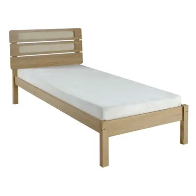 (3ft Single) Wooden Bed Frames, Santana Light Oak/Rattan Effect