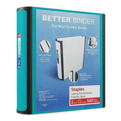 STAPLES Better Binder, 2-Inch, Teal