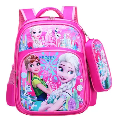 (Frozen Pink) Frozen Backpack for Girls with Elsa & Anna Into The Unknown School Nursery Travel 