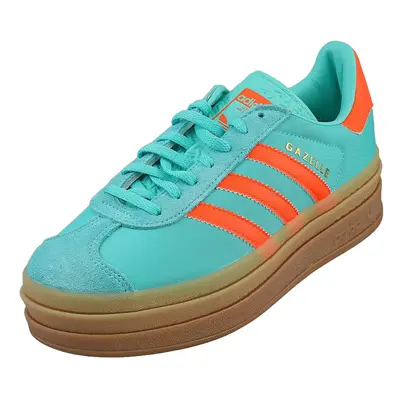 (7) adidas Gazelle Bold Womens Fashion Trainers in Green Orange