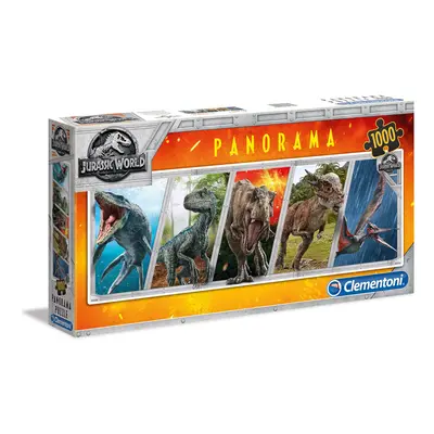 Clementoni Clementoni-39471-High Quality Collection Panorama-Jurassic World-1000 Pieces, Multi-C