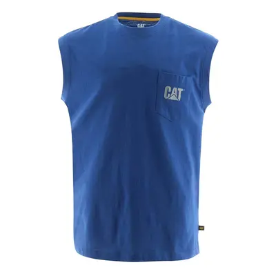 Caterpillar Men's Classic Fit Sleeveless T-Shirt Bright Blue Large