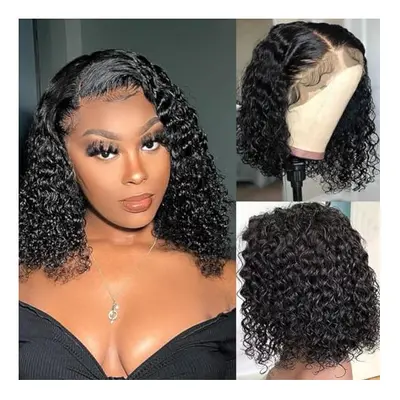 Curly Bob Wigs Human Hair 13x4 HD Transparent Deep Wave Wig Human Hair Wigs for Black Women 150%