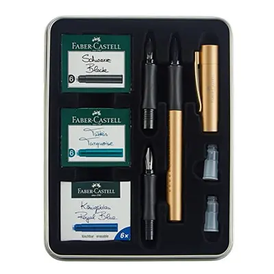 201523 Grip Edition Set, Fountain Pen with Ink Bottle ml Royal Blue and Converter, in Metal Case