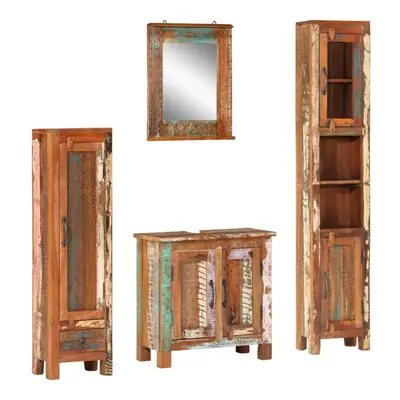 vidaXL Bathroom Furniture Set Vanity Unit Cabinet Piece Solid Wood Reclaimed