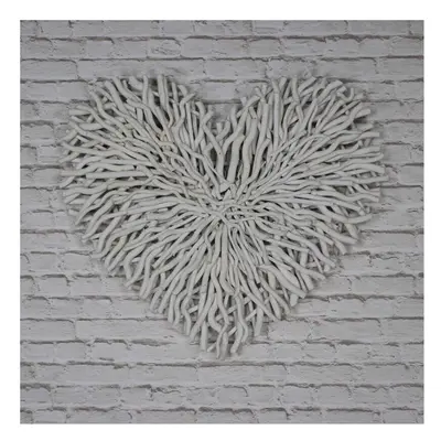 Large Cream Twig Heart Wall Art