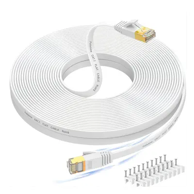 Ethernet Cable ft Supports Cat 8/ Cat Standard High Speed Flat Design Long Ethernet Cable Shield