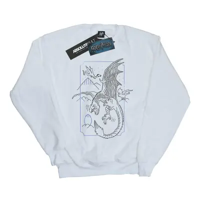 (XL, White) Harry Potter Womens/Ladies Dragon Line Art Sweatshirt