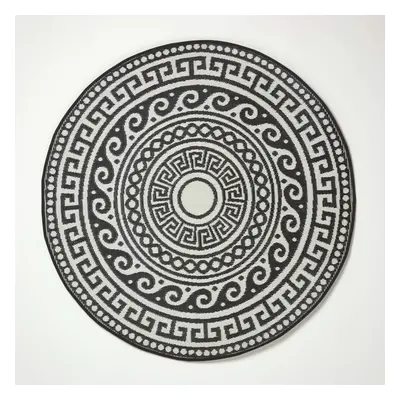 Enid Aztec Black & White Round Outdoor Rug cm