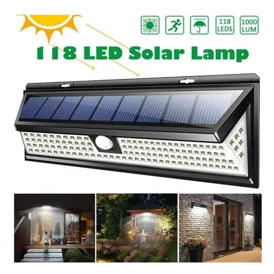 118 LED Solar Powered PIR Motion Sensor Wall Light Garden Outdoor Lamp