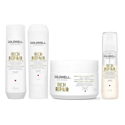 Goldwell Dualsenses Rich Repair Shampoo 250ml, Conditioner 200ml, 60sec Treatment 200ml, Serum S