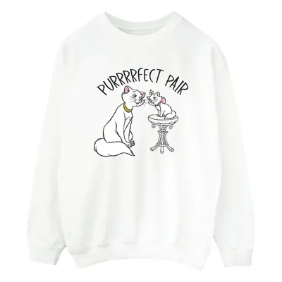 (S, White) Disney Womens/Ladies The Aristocats Purrfect Pair Sweatshirt