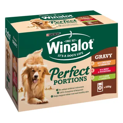 Winalot Pouch Adult Dog Selection In Gravy Chk & Carrots Beef & Pots And Lamb & Carrots 12x100g 