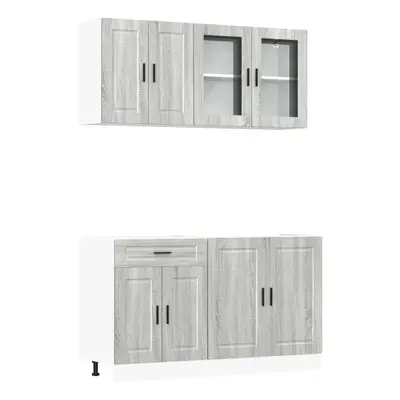 (grey sonoma) vidaXL Kitchen Cabinet Set Piece Cupboard Storage Cabinet Engineered Wood