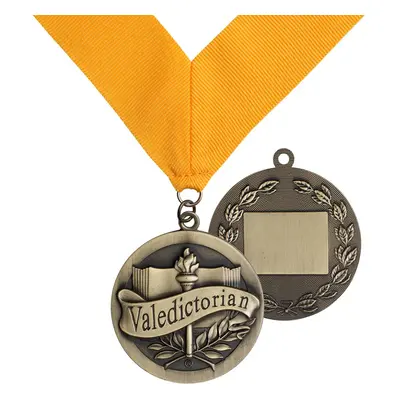 Valedictorian Award Medal on Gold Grossgrain Ribbon